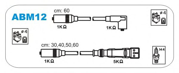 Комплект високовольтних проводів JANMOR ABM12