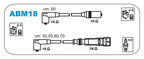 Комплект високовольтних проводів JANMOR ABM18