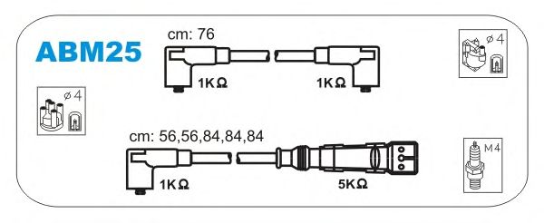 Комплект високовольтних проводів JANMOR ABM25