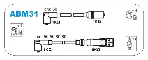 Комплект високовольтних проводів JANMOR ABM31