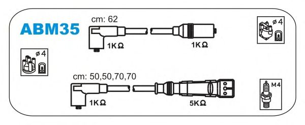 Комплект високовольтних проводів JANMOR ABM35