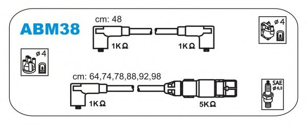 Комплект високовольтних проводів JANMOR ABM38