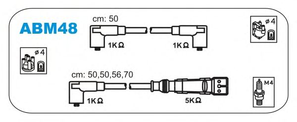 Комплект високовольтних проводів JANMOR ABM48