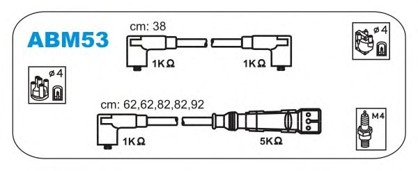 Комплект высоковольтных проводов JANMOR ABM53