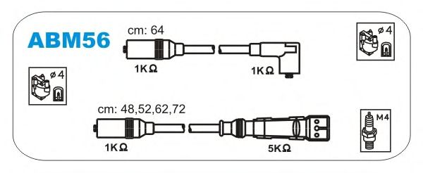 Комплект високовольтних проводів JANMOR ABM56