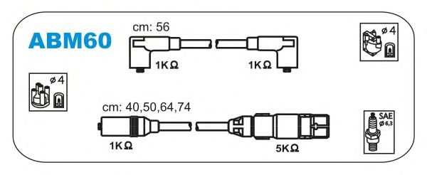 Комплект высоковольтных проводов JANMOR ABM60