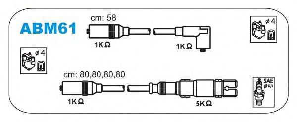 Комплект високовольтних проводів JANMOR ABM61