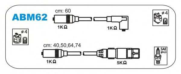Комплект високовольтних проводів JANMOR ABM62