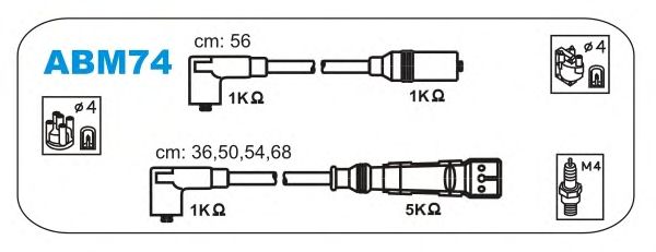 Комплект высоковольтных проводов JANMOR ABM74