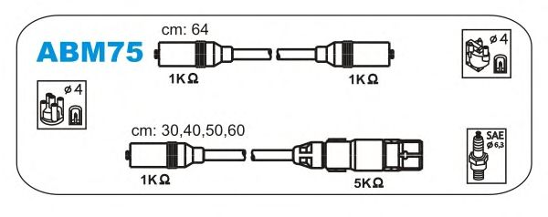 Комплект високовольтних проводів JANMOR ABM75