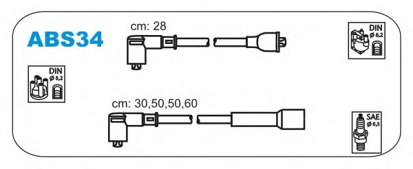 Комплект высоковольтных проводов JANMOR ABS34