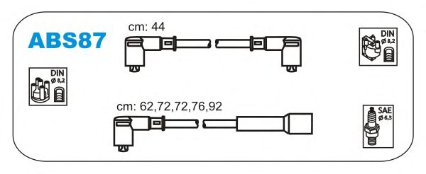 Комплект высоковольтных проводов JANMOR ABS87