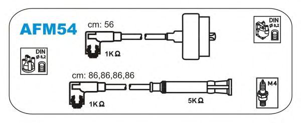 Комплект высоковольтных проводов JANMOR AFM54