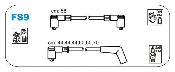 Комплект високовольтних проводів JANMOR FS9