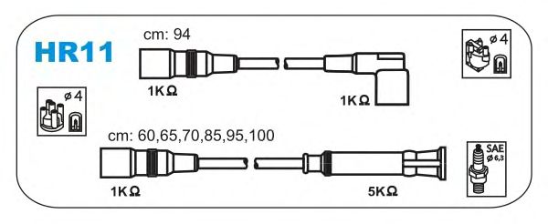 Комплект высоковольтных проводов JANMOR HR11