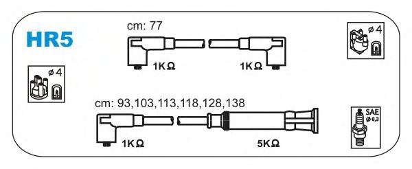 Комплект високовольтних проводів JANMOR HR5