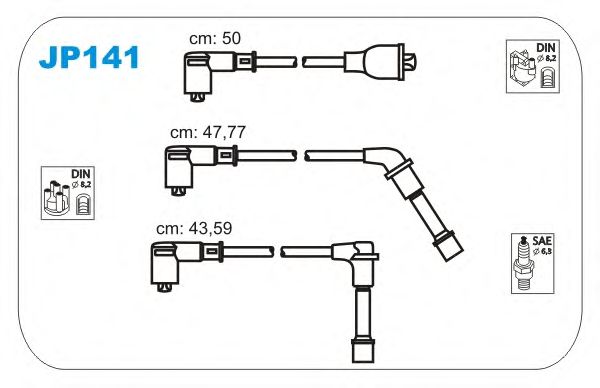 Комплект высоковольтных проводов JANMOR JP141