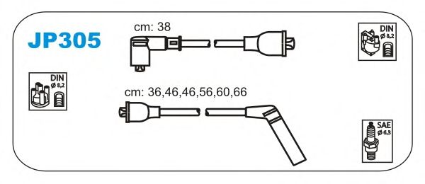 Комплект высоковольтных проводов JANMOR JP305
