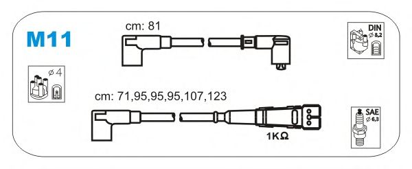 Комплект високовольтних проводів JANMOR M11