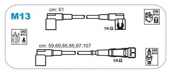 Комплект високовольтних проводів JANMOR M13