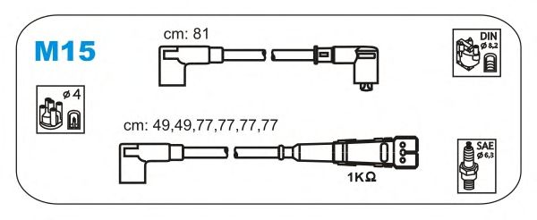 Комплект высоковольтных проводов JANMOR M15