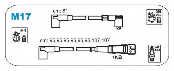 Комплект високовольтних проводів JANMOR M17