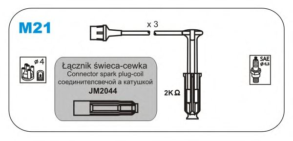 Комплект високовольтних проводів JANMOR M21