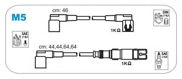 Комплект високовольтних проводів JANMOR M5