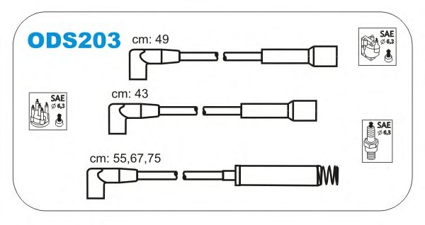 Комплект високовольтних проводів JANMOR ODS203