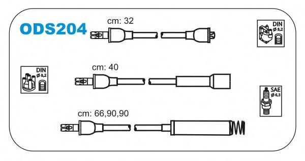 Комплект високовольтних проводів JANMOR ODS204