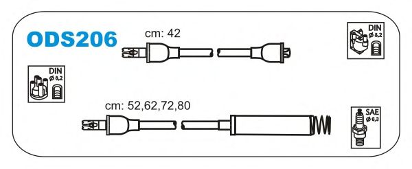 Комплект високовольтних проводів JANMOR ODS206