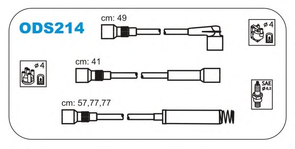 Комплект высоковольтных проводов JANMOR ODS214