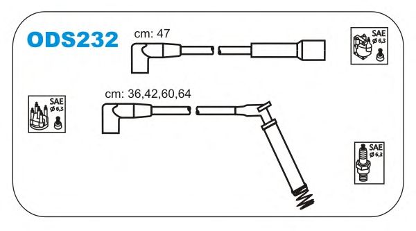 Комплект високовольтних проводів JANMOR ODS232