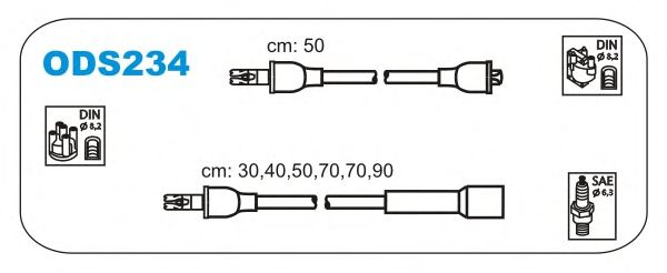 Комплект високовольтних проводів JANMOR ODS234