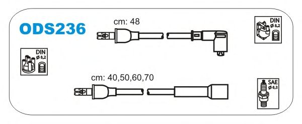 Комплект високовольтних проводів JANMOR ODS236