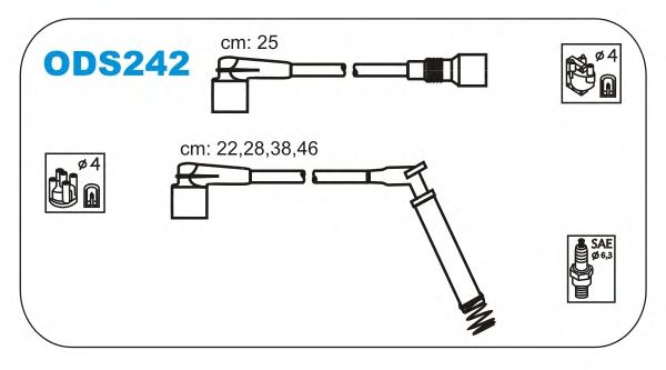 Комплект високовольтних проводів JANMOR ODS242