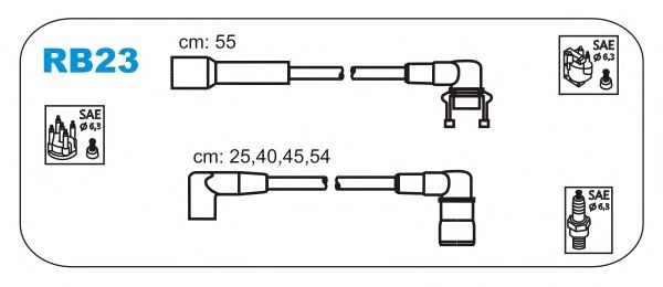 Комплект высоковольтных проводов JANMOR RB23