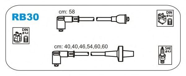 Комплект высоковольтных проводов JANMOR RB30