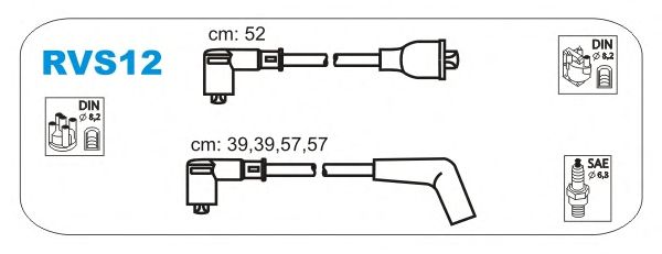 Комплект високовольтних проводів JANMOR RVS12