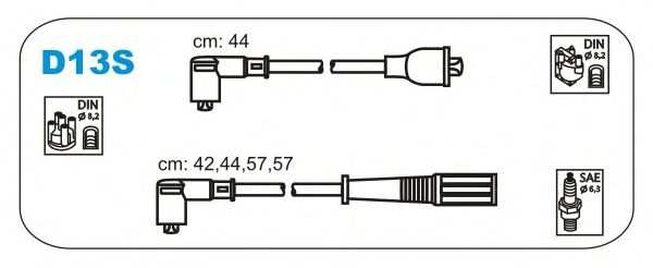Комплект высоковольтных проводов JANMOR D13S.P