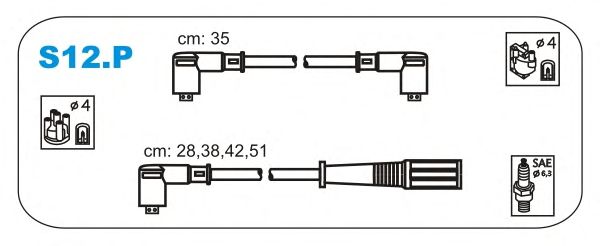 Комплект высоковольтных проводов JANMOR S12.P