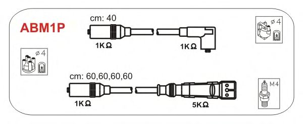 Комплект високовольтних проводів JANMOR ABM1P