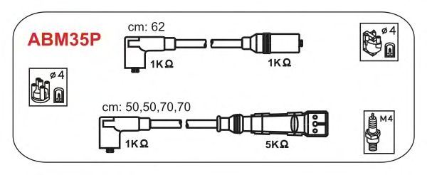 Комплект високовольтних проводів JANMOR ABM35P