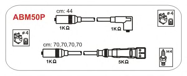 Комплект високовольтних проводів JANMOR ABM50P
