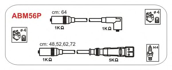 Комплект високовольтних проводів JANMOR ABM56P