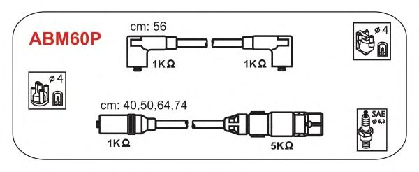 Комплект высоковольтных проводов JANMOR ABM60P