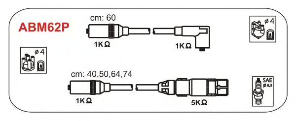 Комплект высоковольтных проводов JANMOR ABM62P