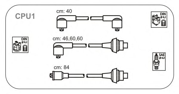 Комплект высоковольтных проводов JANMOR CPU1