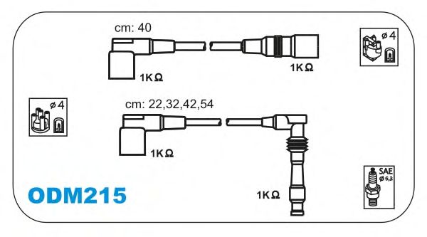 Комплект высоковольтных проводов JANMOR ODM215