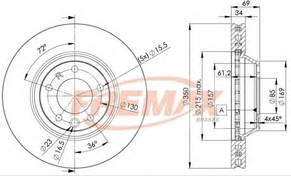 Гальмівний диск FREMAX BD-3324